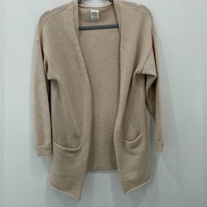 ZARA Open Front Soft Tan Colored Robe Cardigan Size Sm Oversize Two Front Pocket